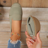 Breakj Size Casual Shoes Female Spring And Summer New Single Shoes Round Head Flat Fly Weave Lazy