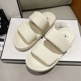 Shoes Woman 2024 Slippers Flat Platform Pantofle Luxury Slides New Rubber Designer Fashion PU Female Shoes Womens Slippers