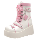 Breakj Thick Bottom Boots 2025 New Punk Locomotive Mid-Sleest Boots Girl Cute Spice Girl Martin