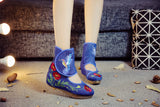 Breakj Boots / Summer Boots Embroidered High Heels Embroidered Cloth Shoes Embroidered Boots Ankle Boots High Heels Women's Singles