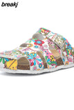 New Summer Buckle Cork Slipper 2023 Casual Women Beach Outside Non-slip Closed Toe Cut-outs Slides