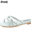 Women Slingback Sandals 2023 New Women's Shoes Summer Flats Casual Flip Flops Shallow Female Slides Open-toe