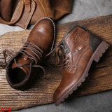 Men Ankle Boots Plus Size High Top Shoes Outdoor Work Casual Shoes Motorcycle Military Combat Boots Fashion Autumn