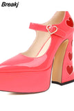 Dropship 2023 Spring Summer Platform Woman Mary Janes Shoes Pumps Elegant Office Lady Woman Shoes Pumps Big Size