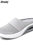Summer Women Lightweight Mesh Sandals Fashion Wedges Outdoor Closed Toe Slippers Ladies Solid Slip On Shoes Casual