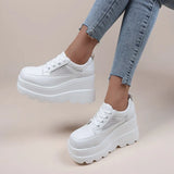 New White Wedge Strap Shoes Platform Breathable Hollow Shoes Thick Sole Large High Heels Women's Shoes Heels