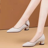 De Mujer Women Cute Sweet Light Weight Comfort Spring & Summer Square Heel Shoes Lady Casual Sky Blue Pumps