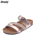 Trends Women's Sandals Cork Beach Slippers Summer Flat House Shoes Fashion Slides Casual Women Footwear Flip-flops