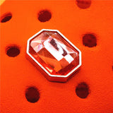 1pcs Metal Rivets PVC Shoe Charms Decorations Red Blue Rhinestone Gemstone Designer Shoes Buckle Accessories Croc