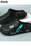 Men's Hole Shoes 2023 New Non-slip Thick-soled Casual Shoes Outerwear Beach Soft-soled Baotou Slippers Men's Slippers