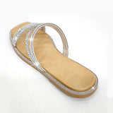 New 2023 Summer Dropship In Stock Women Slipper Sandals Sparkle Crystals Shoes Leisure Flat Comfy Beach Vacation