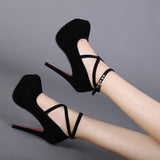 Classic High Heels Women's Sandals Summer Shoes Ladies Strappy Pumps Platform Heels Woman Ankle Strap