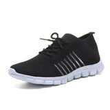 Sneaker Round Head Mesh Women Flat Shoes Breathable Trainer Walking Platform Buttom Casual Sneaker Lace Up Tenis
