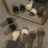 Flat Slippers In The Summer Of 2024 Women Wear Flip-Flops, Flat Heels, Pregnant Women's Comfortable And Fashionable Square-Toe