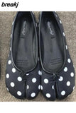 Women Flats Tabi Ninja Moccasins Round Split Toe Shallow Lazy Slip On Slingback Mules Leather Shoes Soft Loafers Slip
