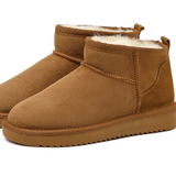 Snow Boot Style Short Mini Winter Sheepskin Boots Women Waterproof Natural Wool Ankle Boots Fur Lined Ankle Warm Flat