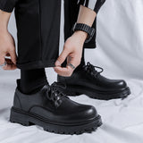 Breakj 2024 Leather Shoes Male Leather Breaable Business Martin Low Top Casual British Shoes