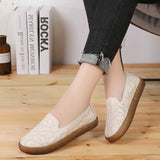 Summer Beach Woman embroidered Flats Leather Shoes Slip On Flats Comfort Women