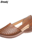 Baotou Sandals Women's Summer New Round Toe Breathable Casual Solid Color Non-slip Flat Large Size Women's