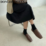 Women Loafer Shoes Flat Square Toe Female Casual Sneaker British Oxford Shoes Slip On Soft Moccasin Brand Ballet Zapatilla