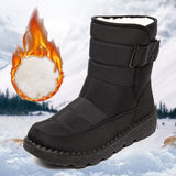 cross border new snow boots women's winter cloth casual cotton shoes middle tube artificial wool Plush thickened snow