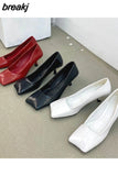 Pumps Women Shoes Fashion Square Toe High Heels Office Dress Shoes Stiletto Pumps Wedding Party Elegant Zapatillas