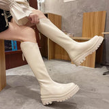 Boots Rock Shoes Woman Boots-Women Flat Heel Luxury Designer Round Toe Lace Up Winter Footwear 2023 Ankle Med Lolita