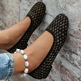 Breakj Size Summer Autumn New Flat Square Head Cover Foot Shallow Mouth Mother Shoes Casual Single