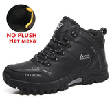 Men Winter Snow Boots Waterproof Leather Sneakers Super Warm Men's Boots Outdoor Male Hiking Boots Work