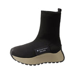 Boots Women Sock Shoes Spring Mesh Slip on High Heeled Platform Boots Botas De Mujer Women