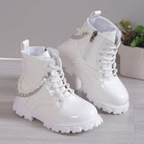 Breakj And Girl Baby Fashion Pocket Martin Boots 2023 New Cute Round Head Side Zipper Short Fashion
