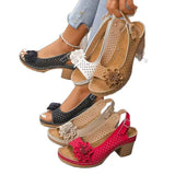 Breakj Summer New Women's Slope And Thick-Soled Sandals Large-Size Fish Mouth Slope And Word Slope Heel