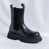 Breakj 2024 New Youth Round Head Trend High Help Middle Tube Thick Bottom Set Foot Men's Thick Bottom Martin Boots