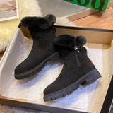 New Plus Velvet Warm Snow Women's boots Female Short Tube Cotton Boots Tassel Zipper Boots Cotton Shoes Botas