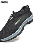 Men's casual shoes, mesh breathable sports shoes, outdoor beach anti-skid men's shoes, flat bottomed casual hiking