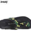 New Women Flip Flops Slippers 2023 Casual Summer Beach Print Slip on Outside Slides