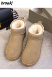 Snow Boots Women's Short Tube Thickened Cotton Shoes Non-slip Winter New Shoes Student Women's Shoes 2023 Black