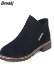 NEW Women Martin Boots Autumn Winter Boots Classic Zipper Snow Ankle Boots Winter Suede Warm Fur Plush Women