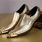 Men Classic Dress Loafers outdoor fashion Slip On Formal Leather Shoes For Men gold club party Business Shoes