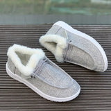 Winter New Large-Size Plush Warm Women's Shoes With Flat Soles And Round Ends And Casual Cotton