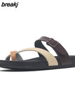 2023 New Outside Cork Slipper Flip Flops Summer Women Mixed Color Casual Beach Non-slip Slides