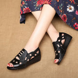 Gladiator Rome Casual Sandals Women Shoes Sandalia Feminina Genuine Leather Wedge Heel Comfort Sandals