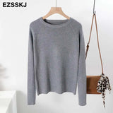 basic autumn winter thick Sweater Women long sleeve o-neck Soft Knit sweater Pullovers solid female Jumper