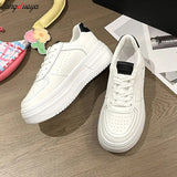 Sneakers High Platform shoes For Women Skateboard Shoes PU Leather Women Chunky Shoes Summer Trainers Tenis Femme