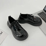 Woman Flats Clogs Platform Casual Female Sneakers Oxfords Modis All-Match British Style Dress Creepers New Leather Cross
