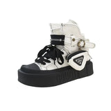 Sale Shoes for Women 2023 Winter Belt Buckle Flat with Platform Boots Zip High Quality Round Toe Ankle Boots Chaussure