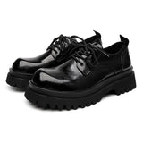 Breakj 2024 New Platform Derby Shoes Bright Face British Harbor Wind Leather Shoes Casual Shoes Niche Tide Premium