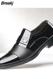Leather Men Shoes for Wedding Formal Oxfords Business Casual Office Work Shoes for Men Classic Men's Pointy Dress