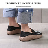Spring and Autumn New Round Toe Fashionable Leather Flat Sole Shoes for Women Wearing External Sewing Thick Sole