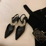 Woman Shoes Beige Heeled Sandals Round Toe Shallow Mouth Original Black Comfort Girls Closed Low Basic PU Neutral Back